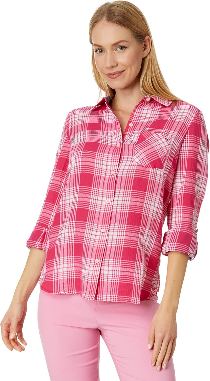 Tommy Hilfiger Women's Patio Plaid Roll Tab Roll Tab