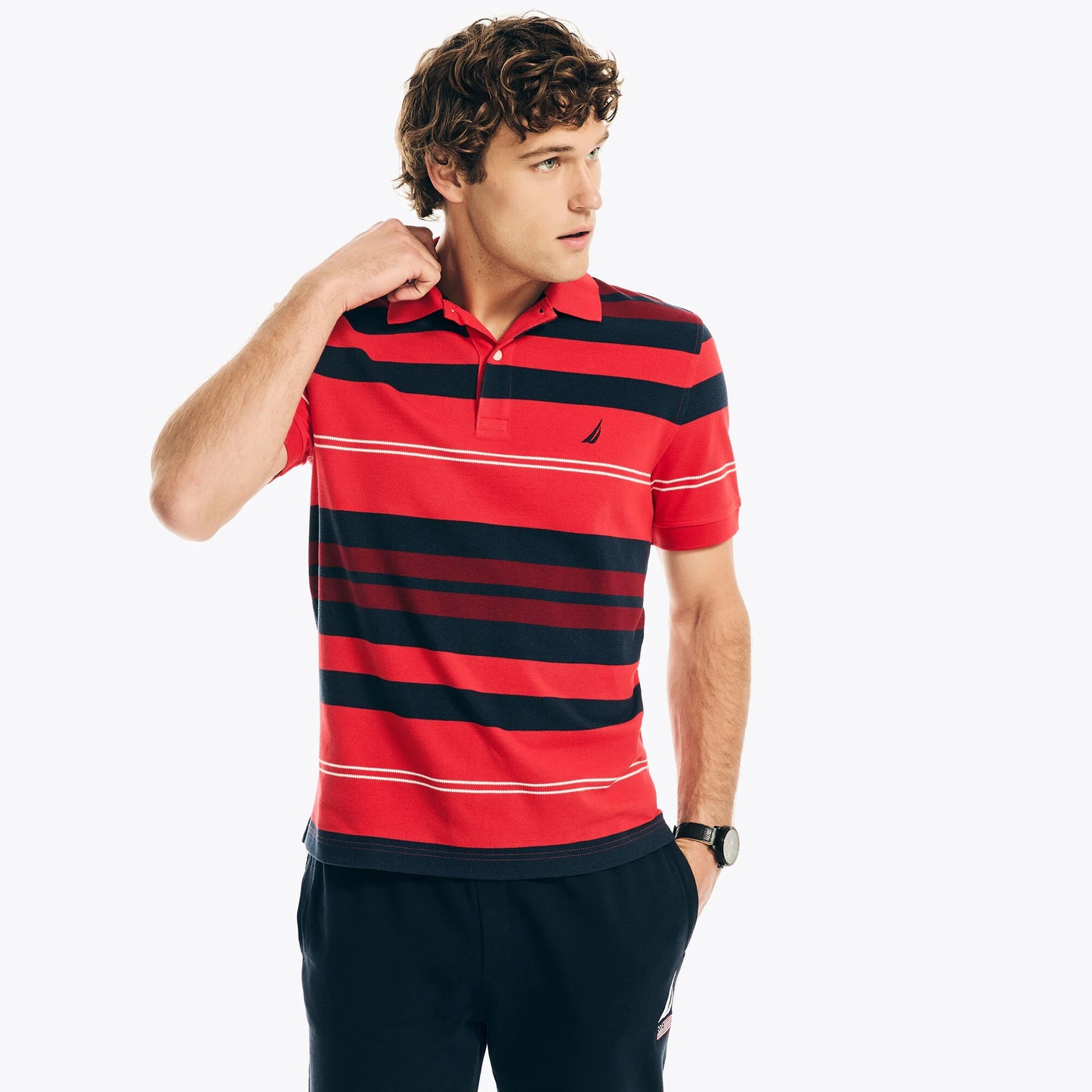 Nautica Sustainably Crafted Classic Fit Striped Polo