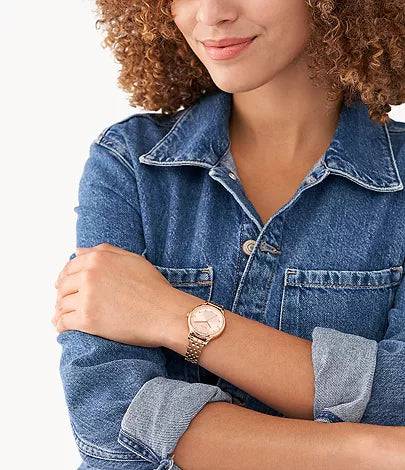 Fossil Laney Three-Hand Rose Gold-Tone Stainless Steel Watch