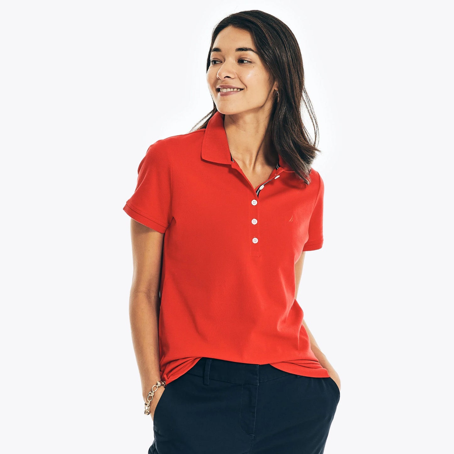 Nautica Womens 5-Button Polo