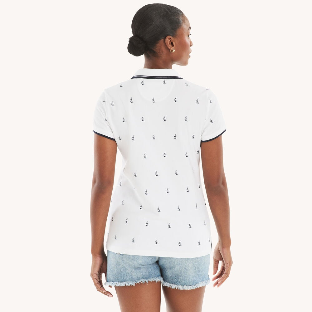Náutica-printed split-neck polo