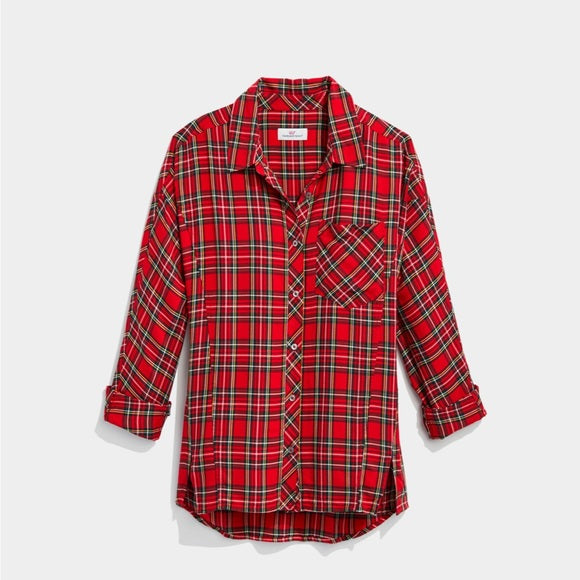 Vineyard Vines Woven Tops Tidings Tartan Relaxed Button Down Shirt