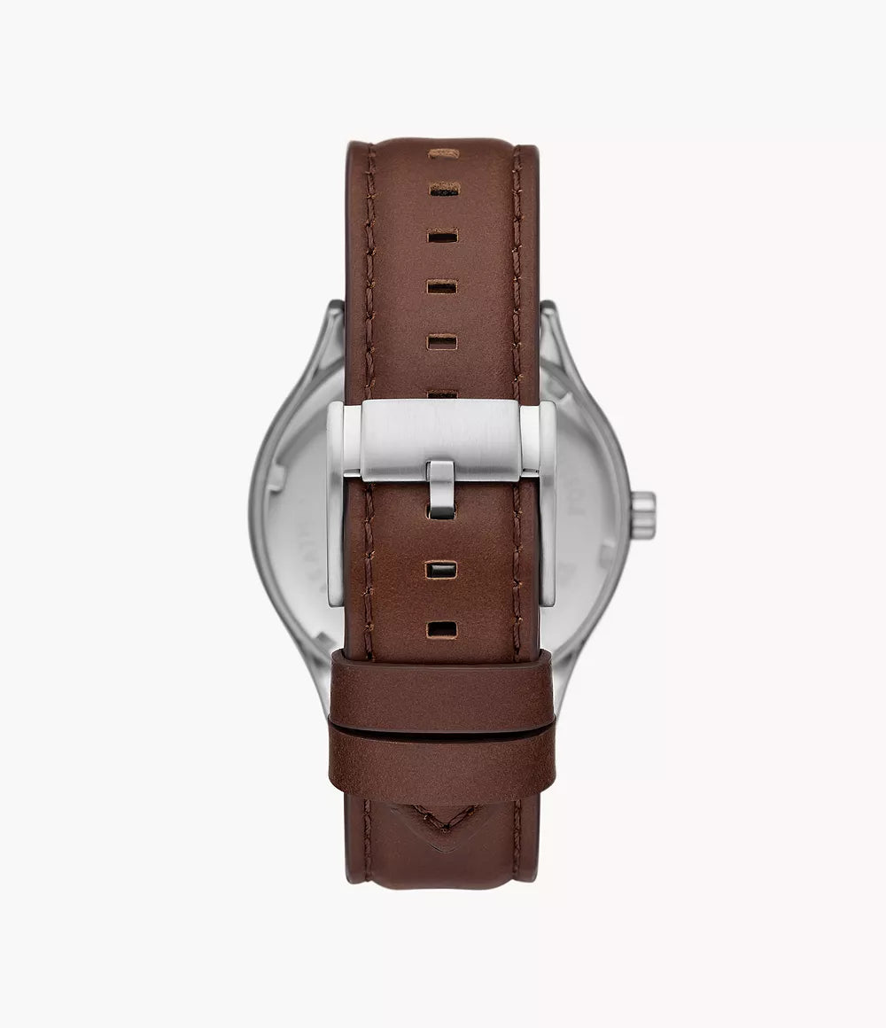Fossil Fenmore Three-Hand Brown Leather Watch