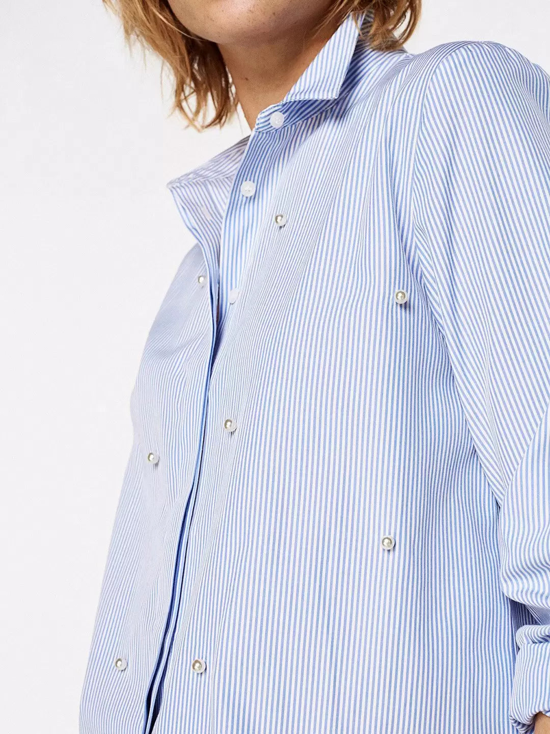 Beachlunchlounge Embellished Poplin Striped Shirt