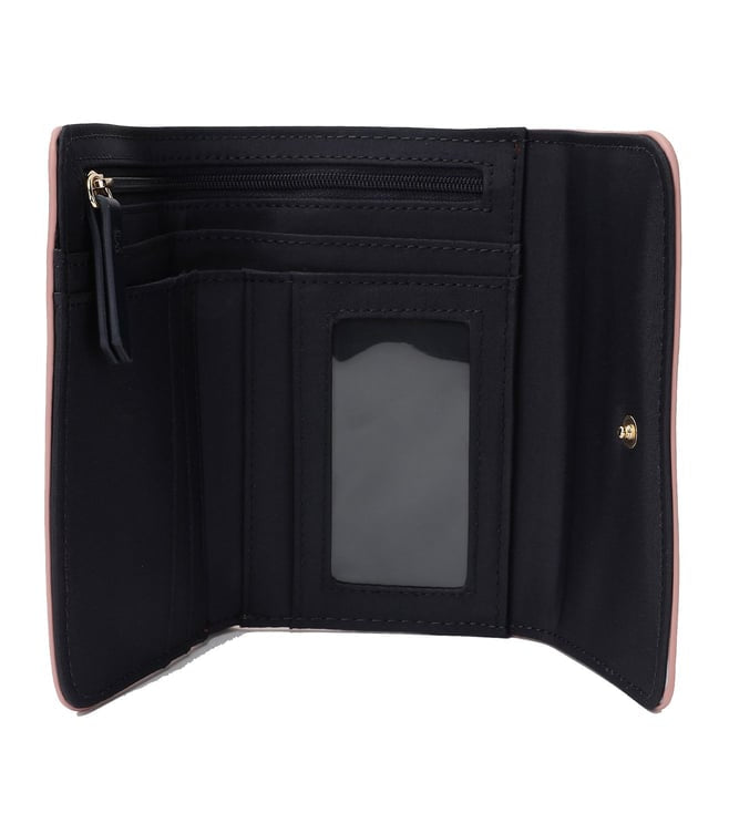 TOMMY HILFIGER SOOTHING PINK & FAWN LOGO TRI-FOLD WALLET