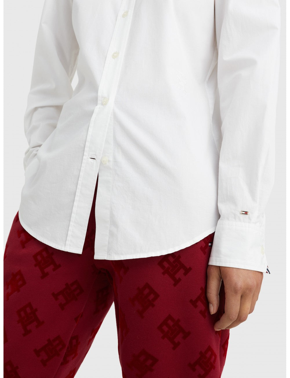 Tommy Hilfiger Women's Cotton Puff-Print Long-Sleeve Shirt