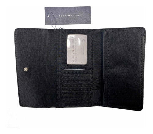 Tommy Hilfiger Cartera con cremallera para mujer con múltiples compartimentos de almacenamiento, Azul, Americana