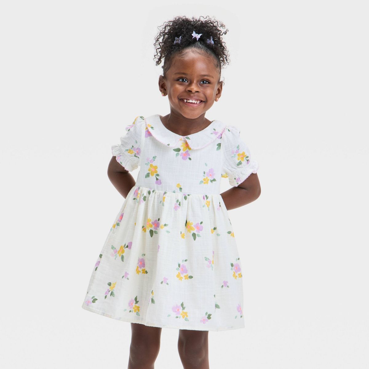 Cat & Jack-Vestido floral para niña pequeña - Cat & Jack™ Crema