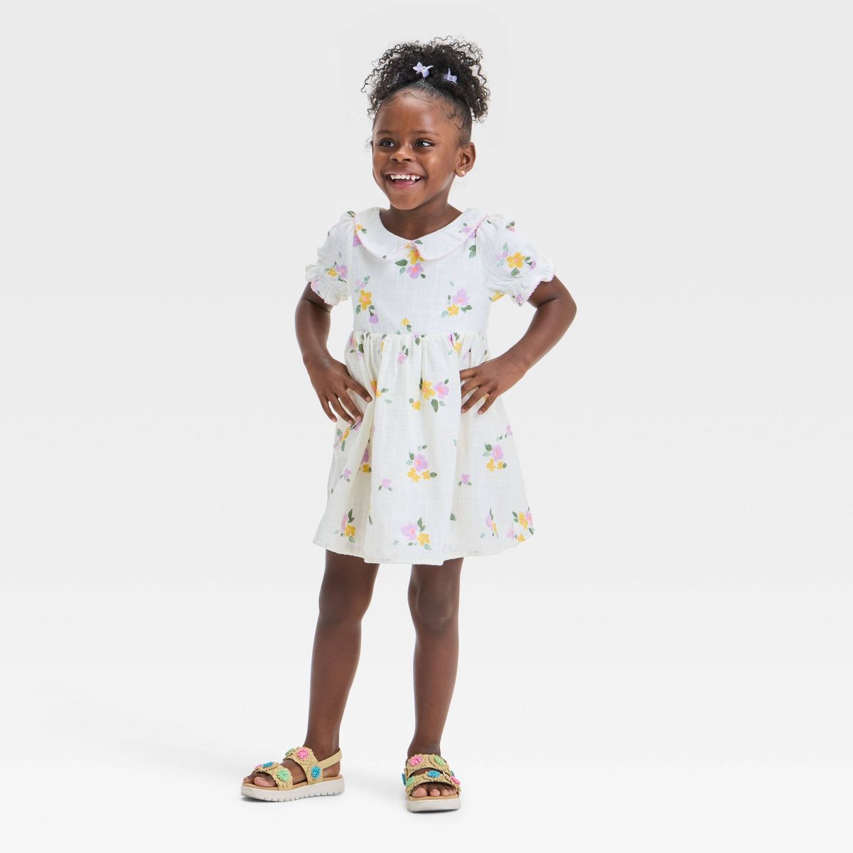 Cat & Jack-Vestido floral para niña pequeña - Cat & Jack™ Crema