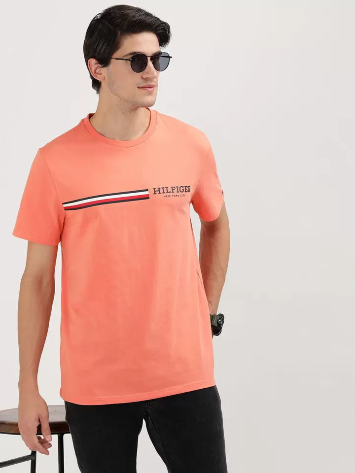 Tommy Hilfiger Mandarín Collar Cotton T-Shirt