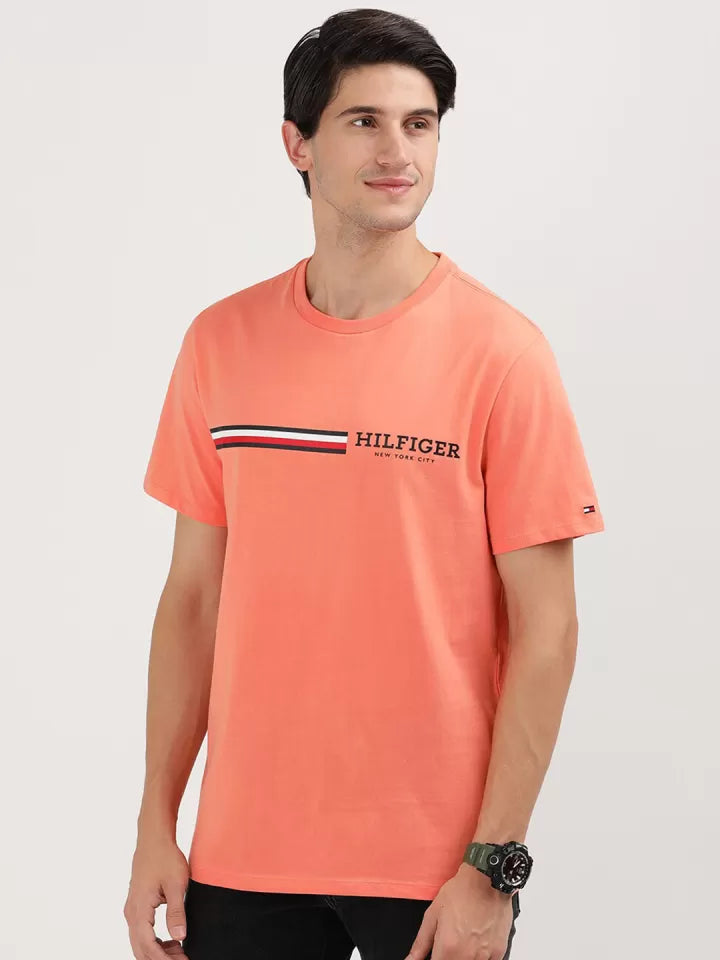 Tommy Hilfiger Mandarín Collar Cotton T-Shirt