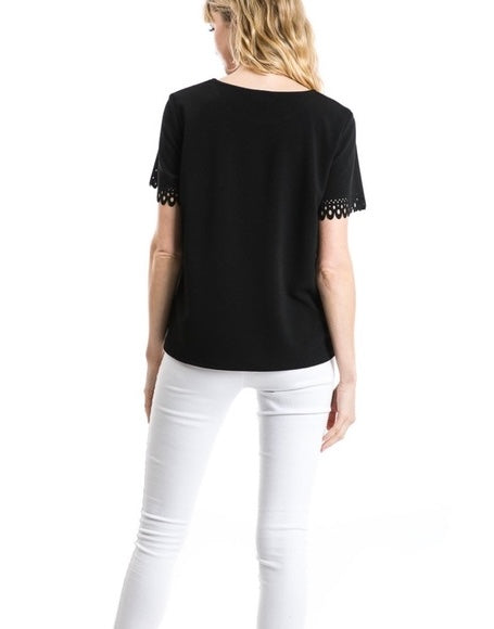 Moa Moa Laser Cut Eyelet Blouse
