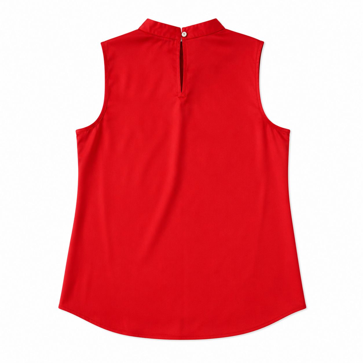 DNKY This is a red sleeveless blouse With bow collar