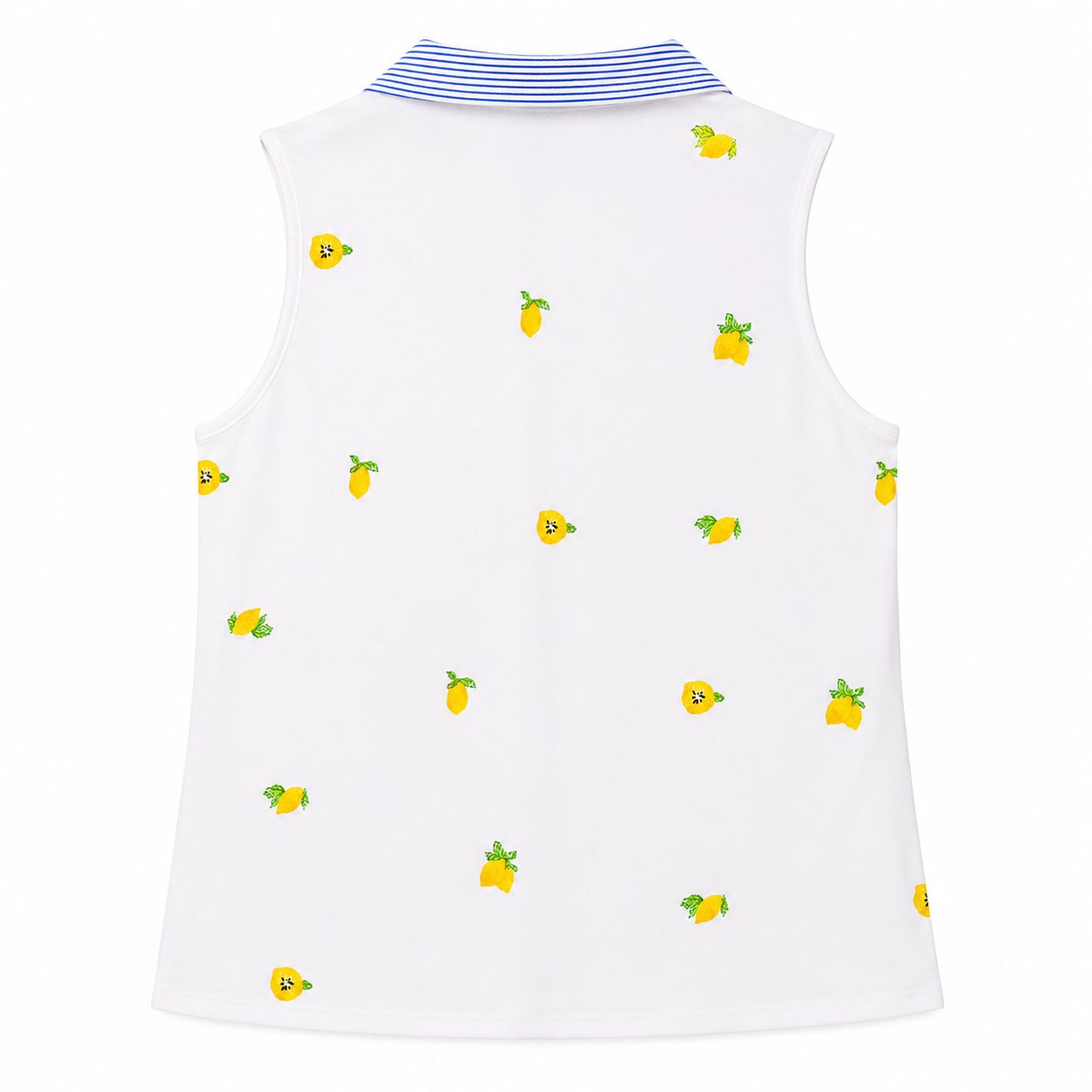 Notations ivory sleeveless blouse with lemon embroidery