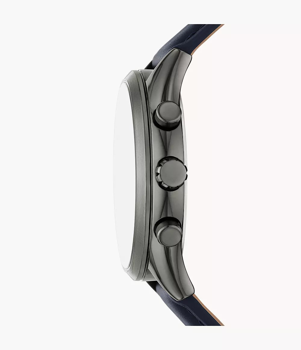 Fossil Fenmore Multifunction Navy Leather Watch