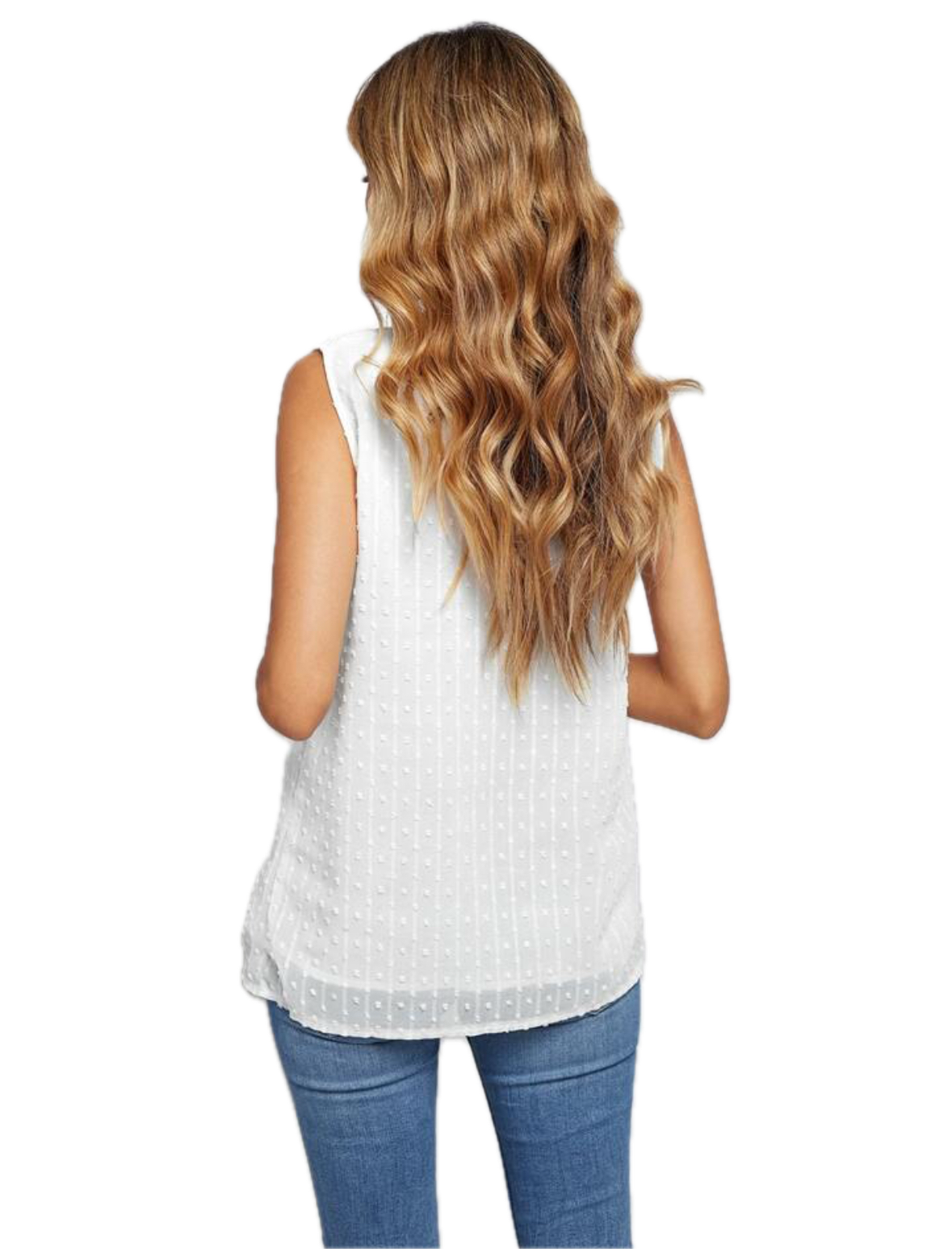 Naïf Crochet V Neck Textured Tank Top