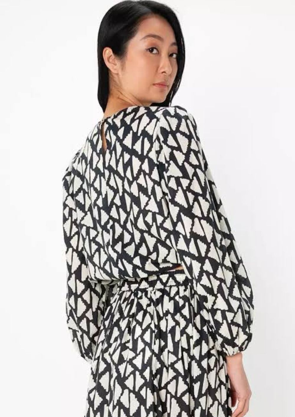 Hazelhaze Printed Black and White Top