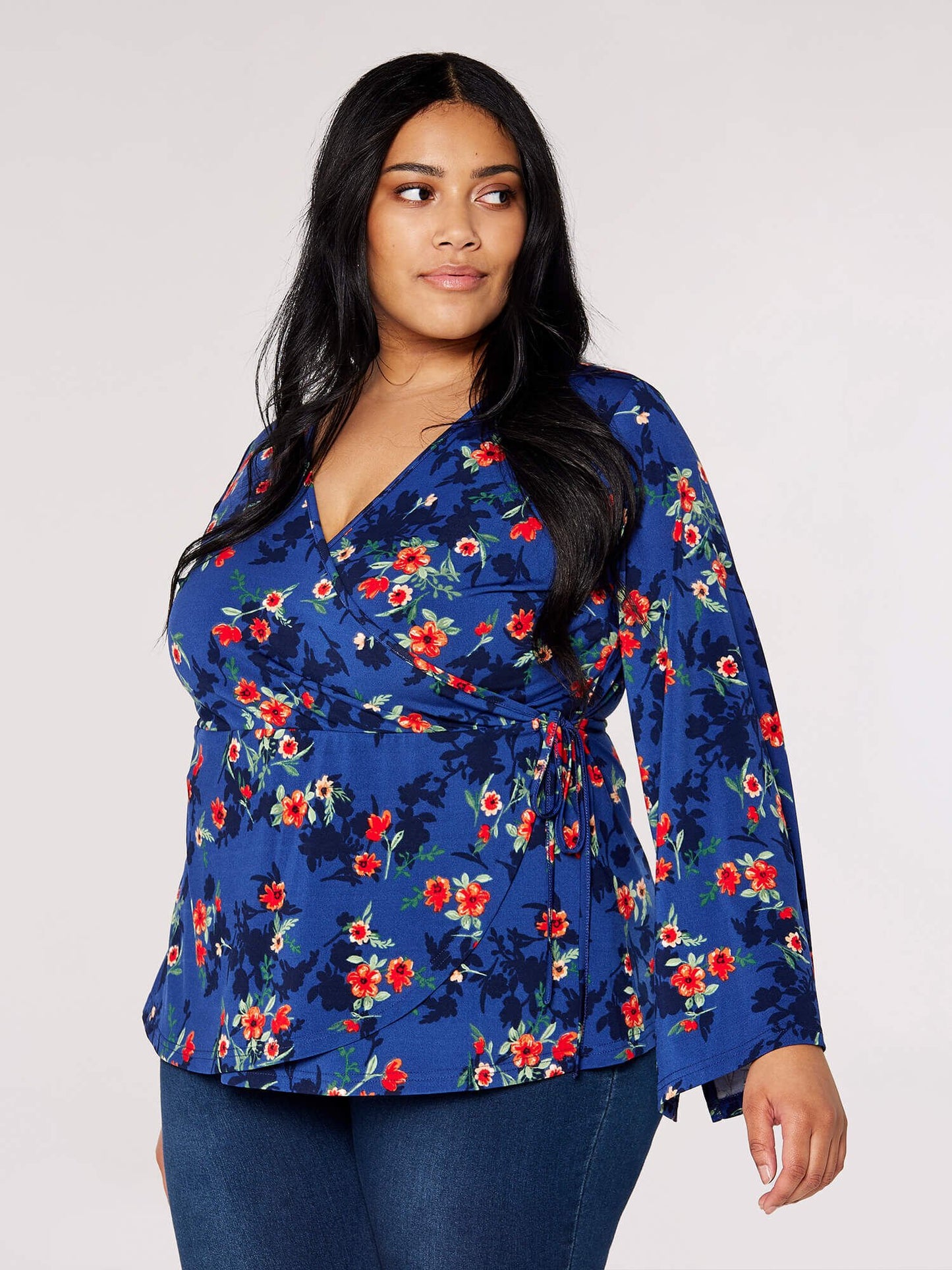 Cure Maternity Floral Print Split-Neck Top