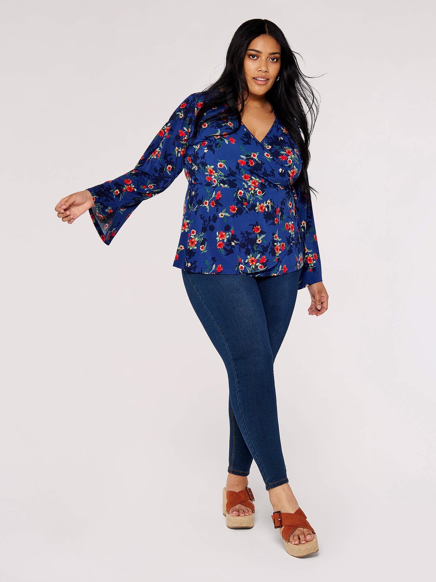 Cure Maternity Floral Print Split-Neck Top