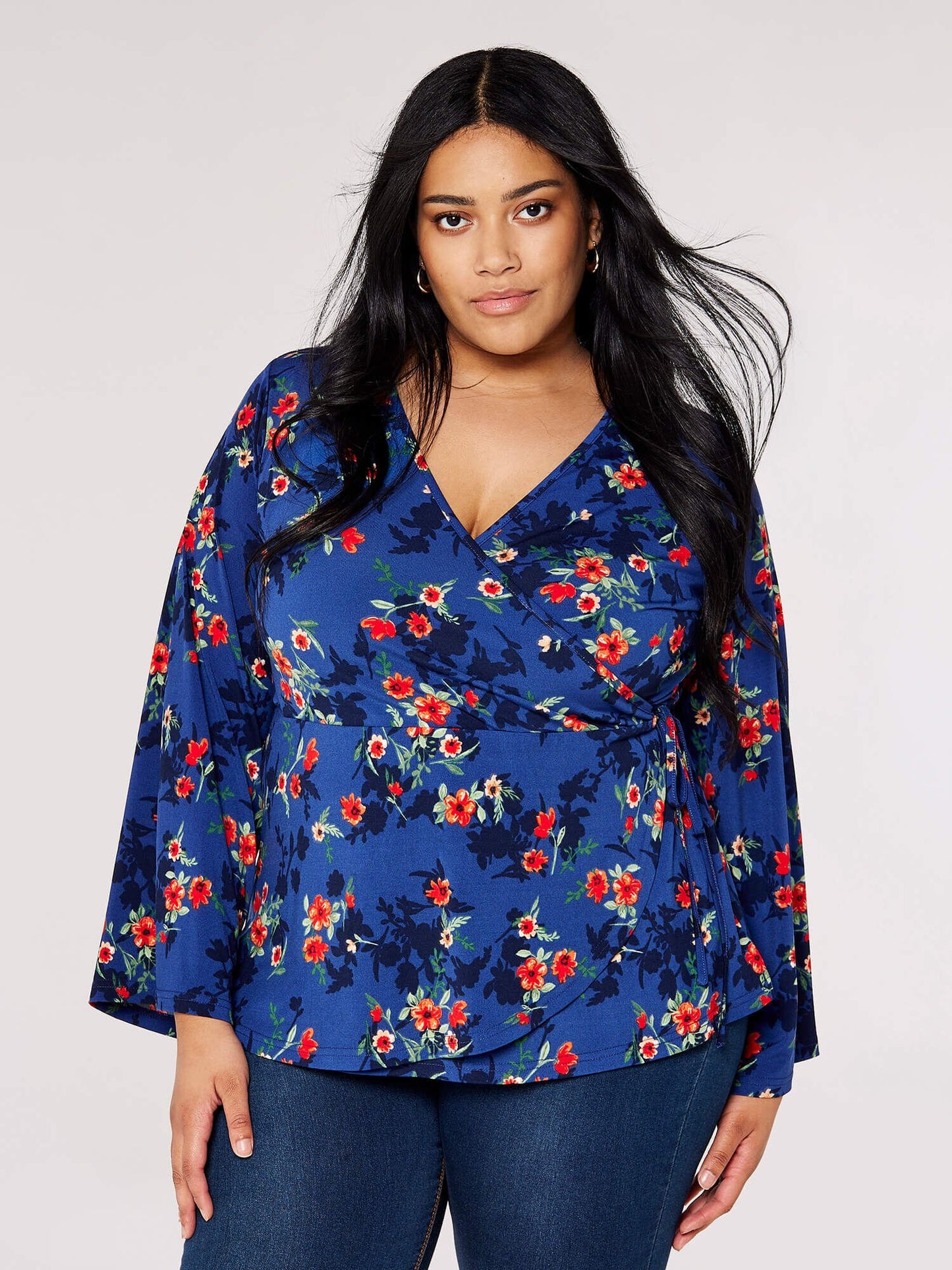 Cure Maternity Floral Print Split-Neck Top