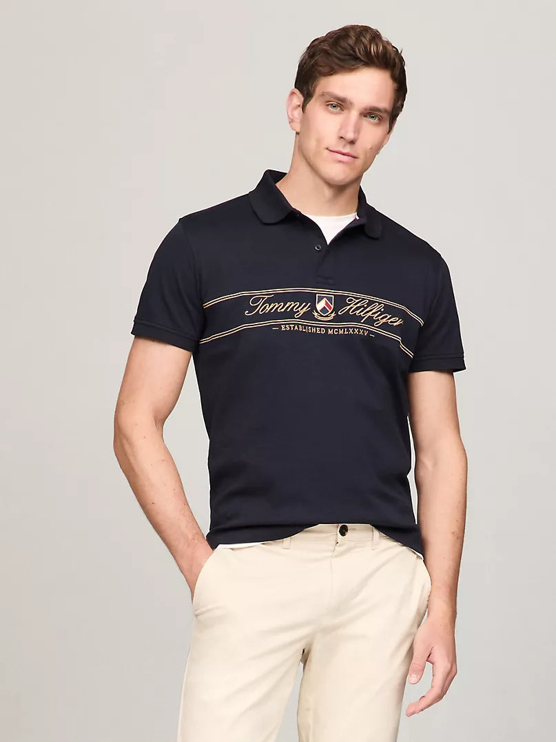 Tommy Hilfiger-Regular Fit TH Script Interlock Polo