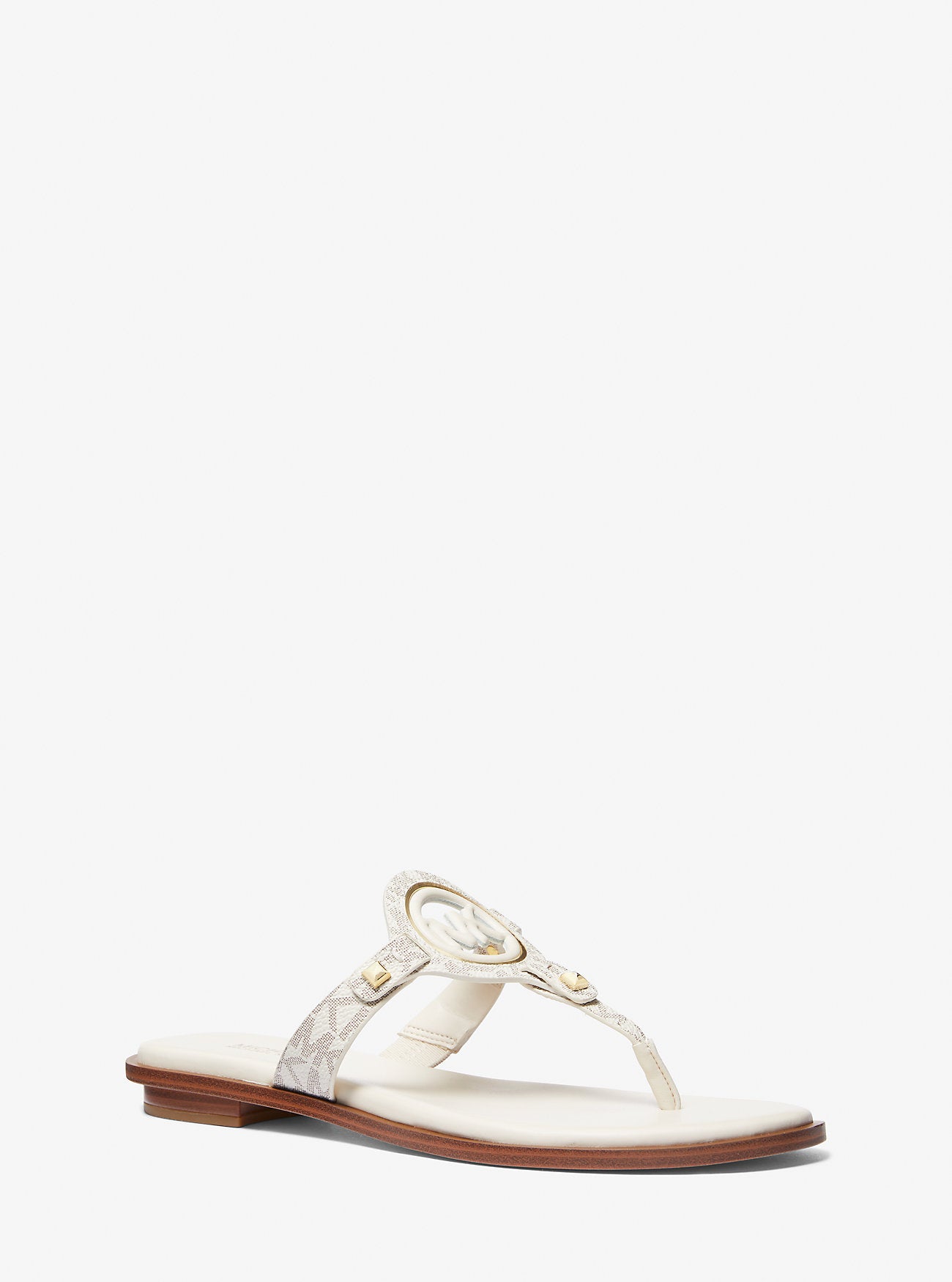 Michael Kors Aubrey Cutout Leather T-Strap Sandal