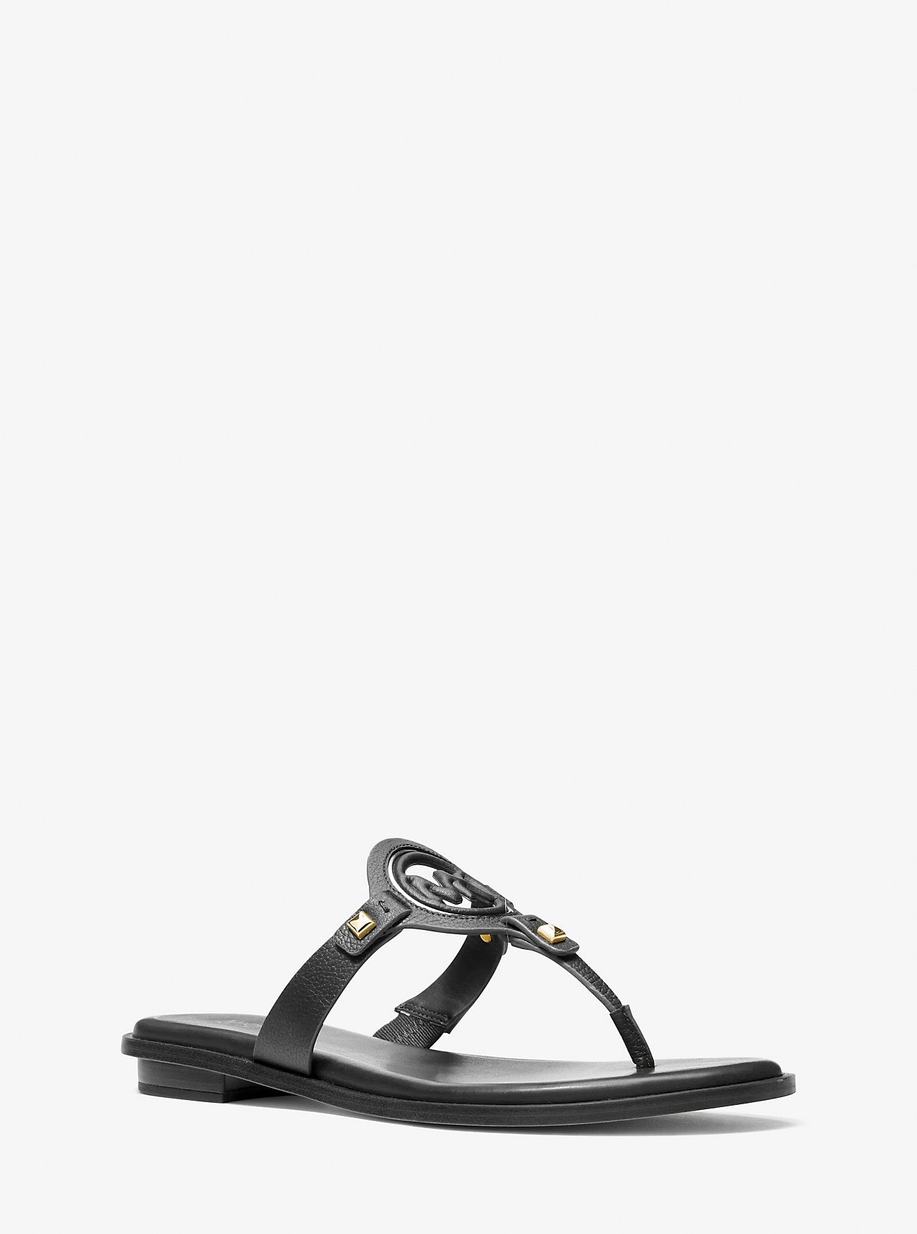 Michael Kors Aubrey Cutout Leather T-Strap Sandal