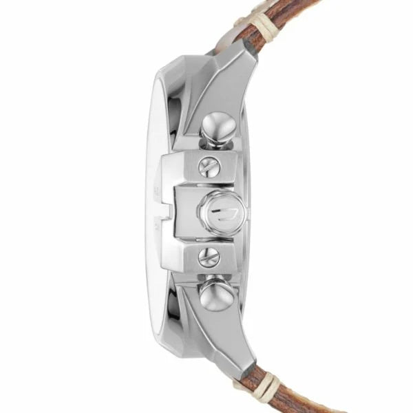 Diesel Men's Mega Chief Chronograph Brown Leather Watch