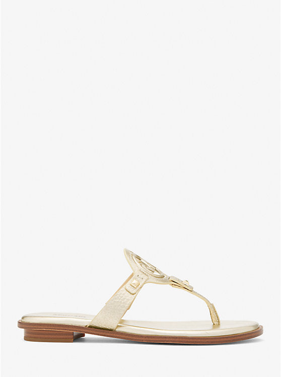 Michael Kors Aubrey Cutout Leather T-Strap Sandal