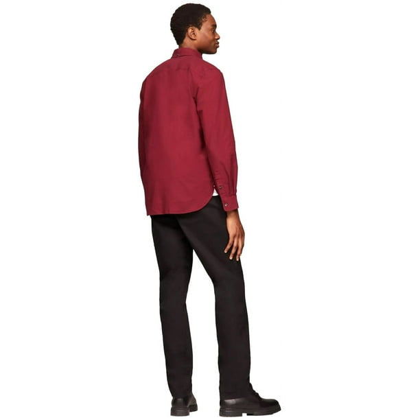 Tommy Hilfiger-Camisa Tommy Hilfiger Oxford de manga larga con botones para hombre