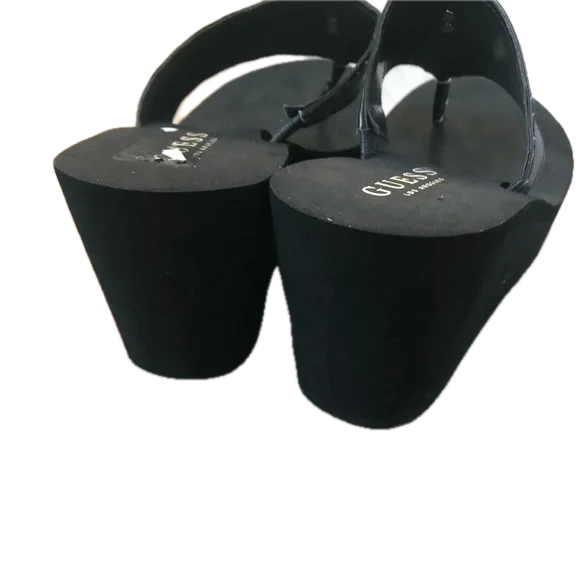 Guess Wedge Flip Flops Black