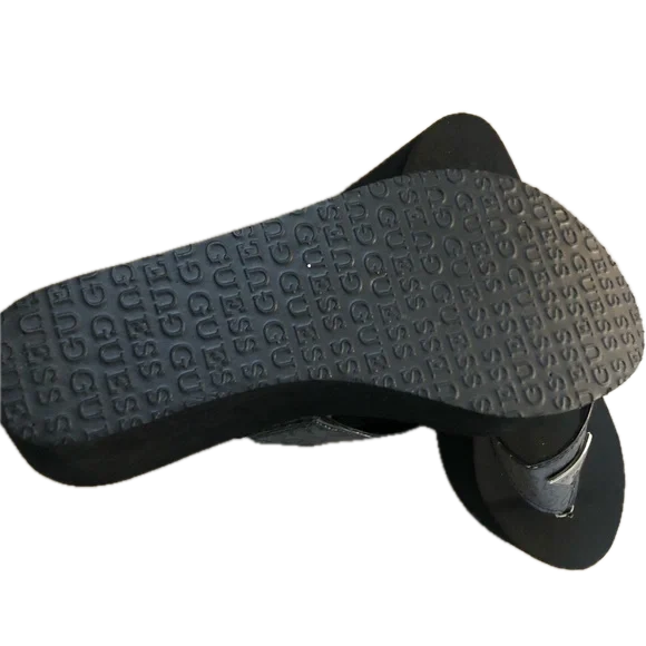 Guess Wedge Flip Flops Black