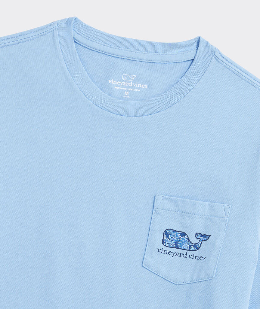 Vineyard Vines Boys' Seashell Whale Fill Short Sleeve Pocket Tee