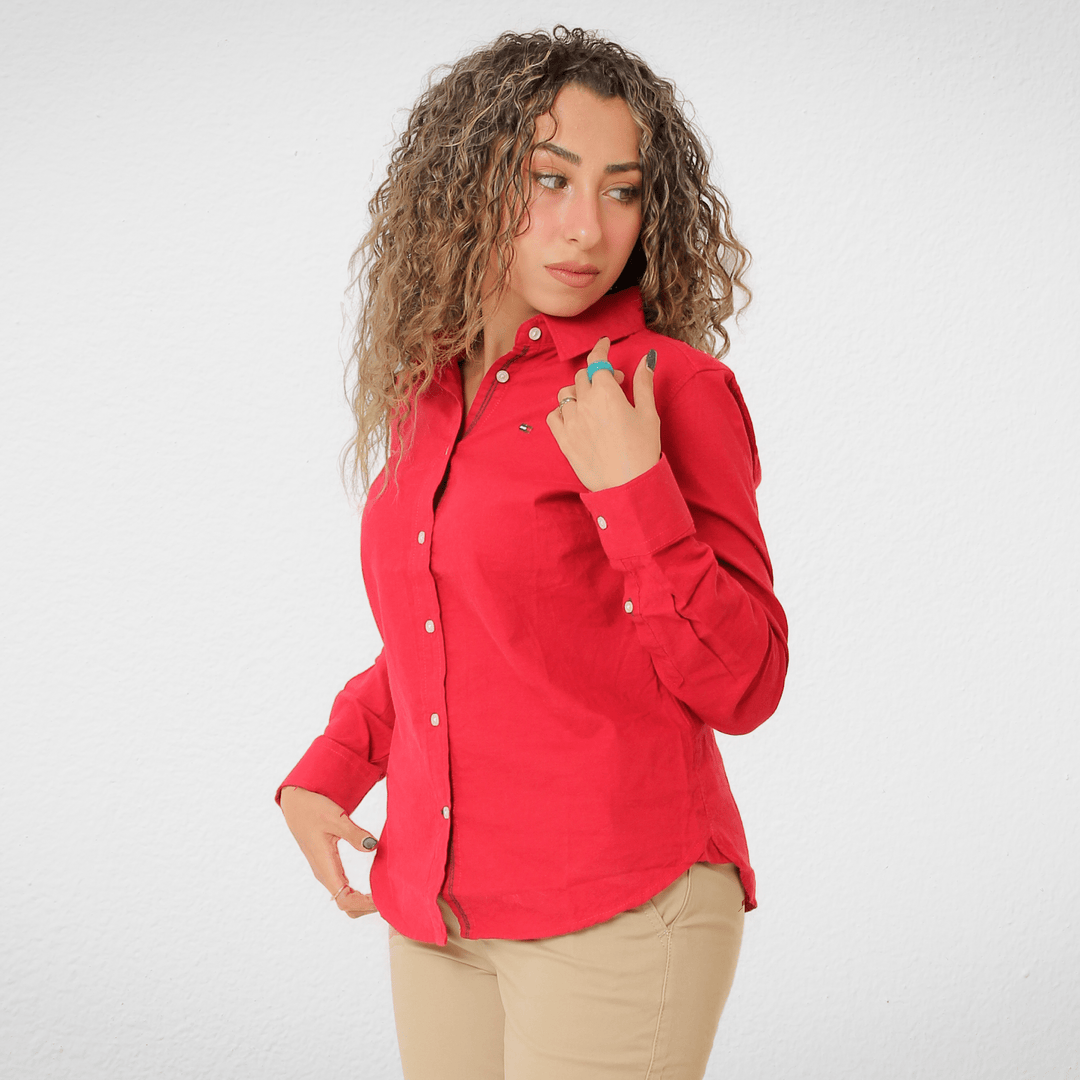 Tommy Hilfiger Women's Cotton Roll-Tab Button-Up Shirt
