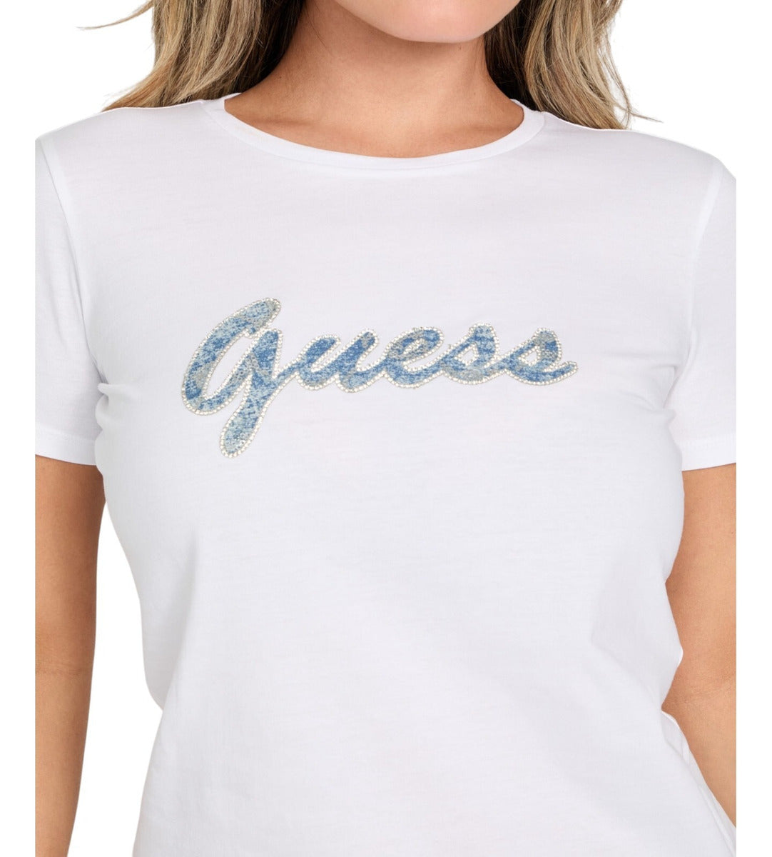 Guess Playera Guess Dama Blanca Logo Script