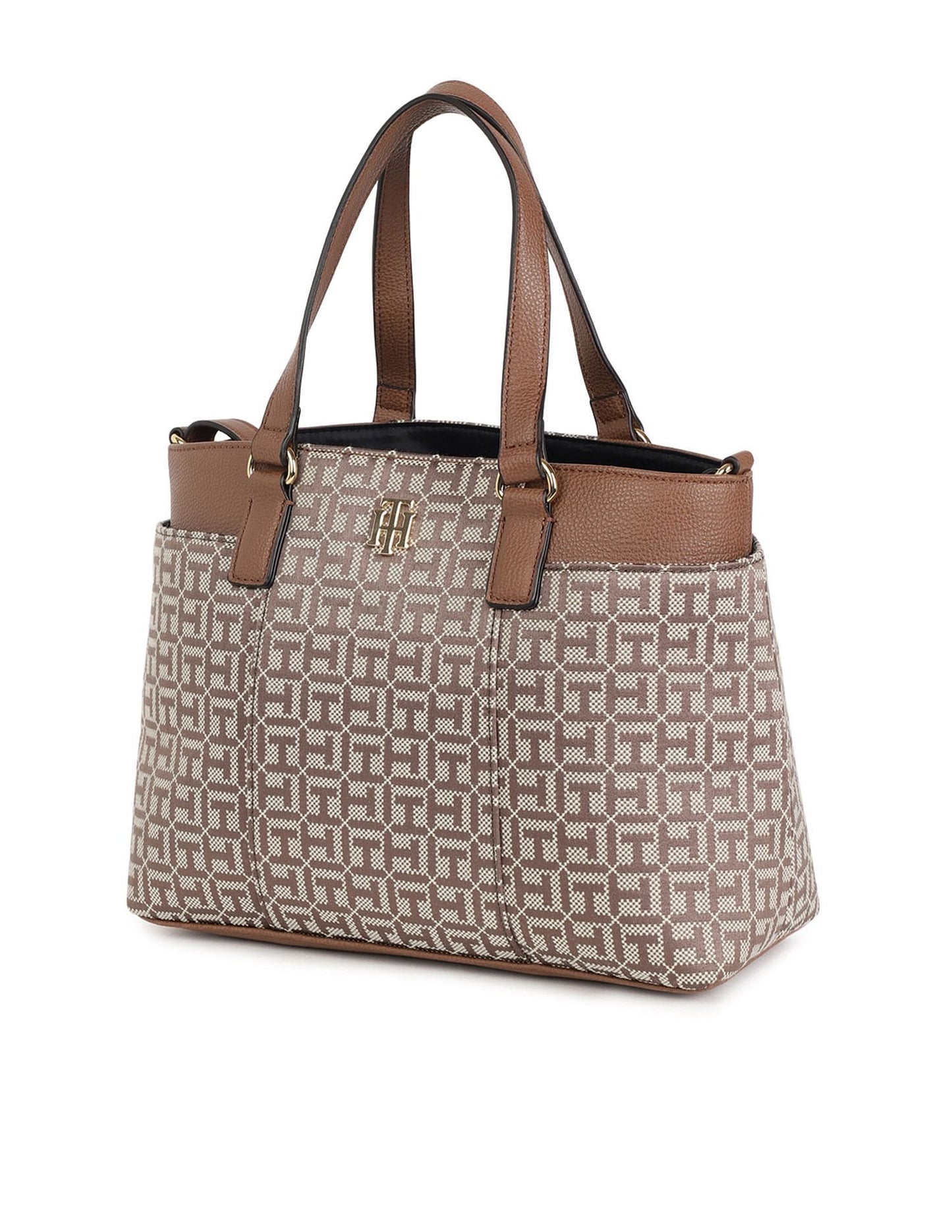 Tommy Hilfiger Evelyn II Convertible Satchel-Square Monogram Jacquard