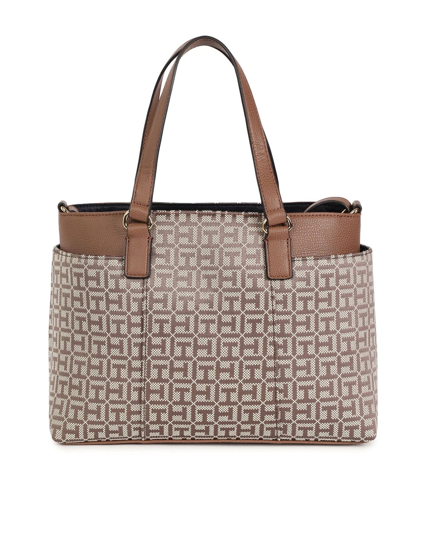 Tommy Hilfiger Evelyn II Convertible Satchel-Square Monogram Jacquard