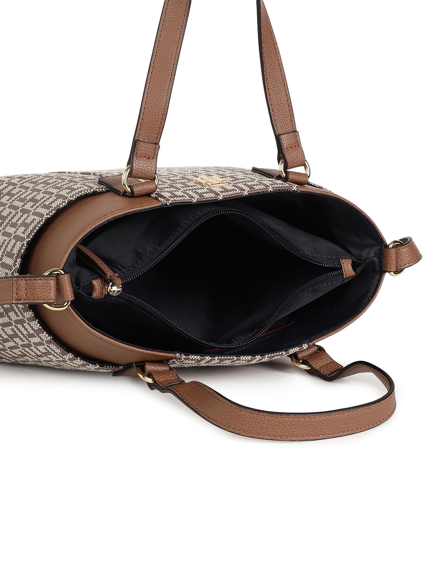 Tommy Hilfiger Evelyn II Convertible Satchel-Square Monogram Jacquard