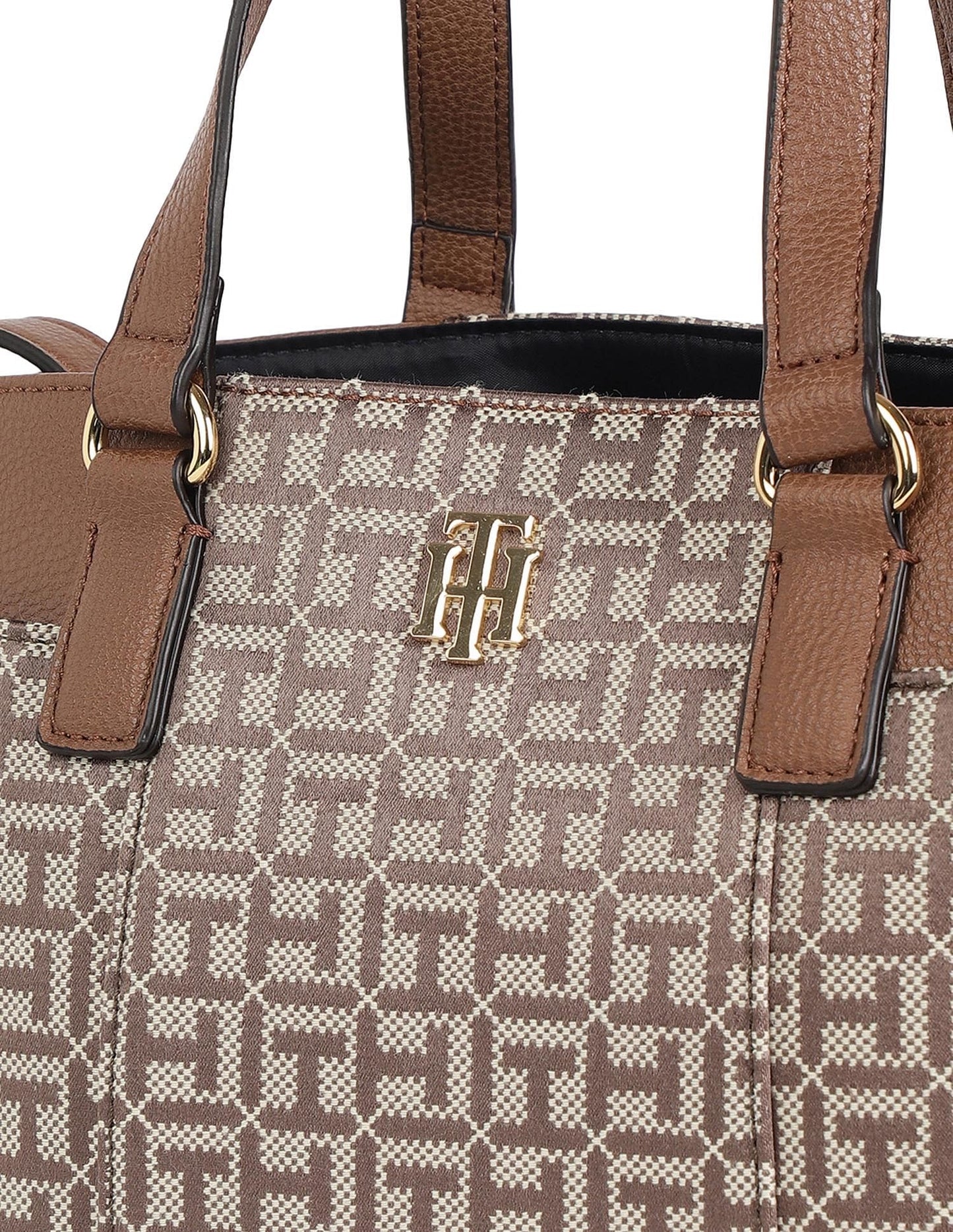 Tommy Hilfiger Evelyn II Convertible Satchel-Square Monogram Jacquard