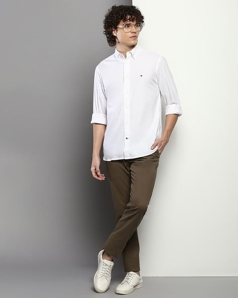 Tommy Hilfiger Men Cotton Blend Casual Style Shirt