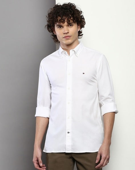 Tommy Hilfiger Men Cotton Blend Casual Style Shirt