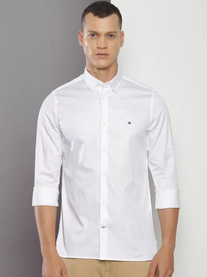 Tommy Hilfiger Men Cotton Blend Casual Style Shirt
