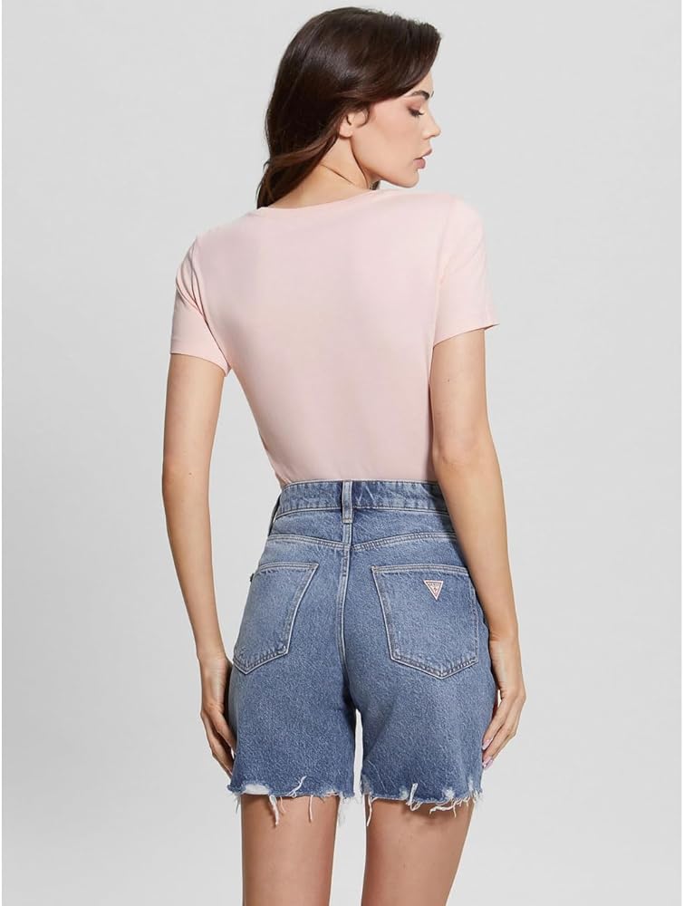 Guess T-Shirt Donna SS cn Shaded Logo tee Rosa