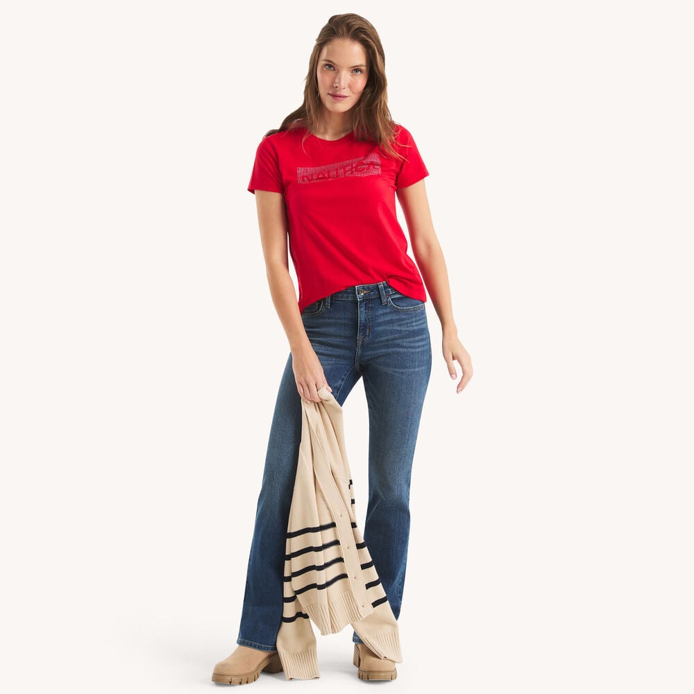 Nautica rhinestone logo graphic t-shirt