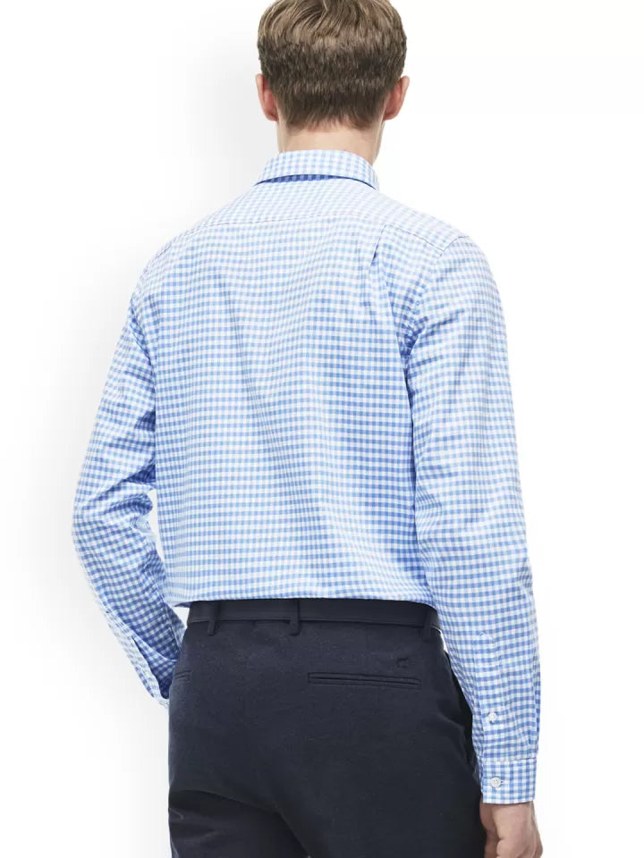 Lacoste Men's Long Sleeve Regular Fit Gingham Button Down Shirt