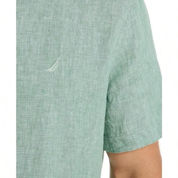 Nautica Men's Classic-Fit Solid Linen Short-Sleeve Shirt