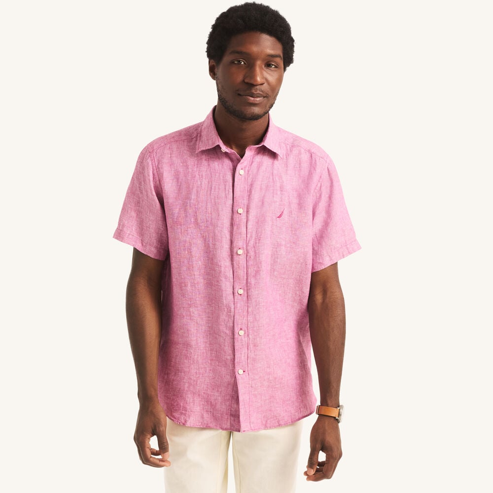 Nautica Solid Linen Short-Sleeve Shirt