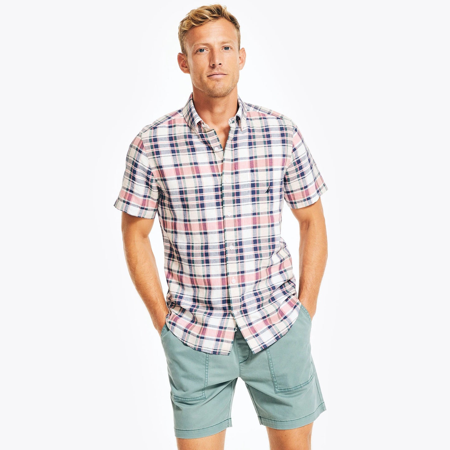 Nautica Plaid Short Sleeve Shirt