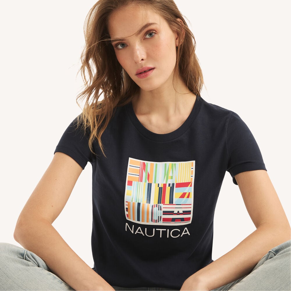 Nautica heritage foil logo graphic t-shirt
