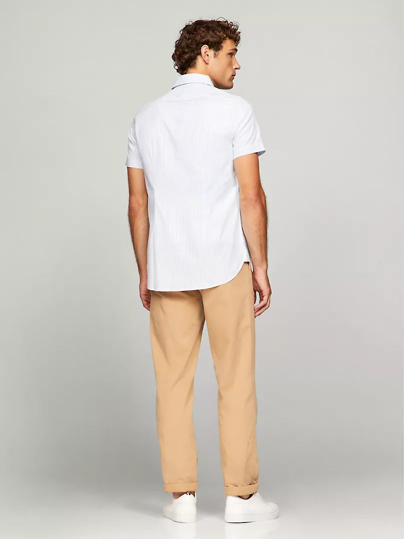Tommy Hilfiger Slim Fit Short-Sleeve Stripe Poplin Shirt
